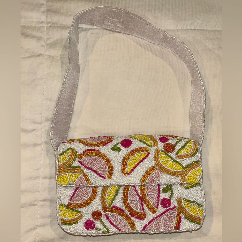 Colorful Beaded Fruit Pattern Women's Bag